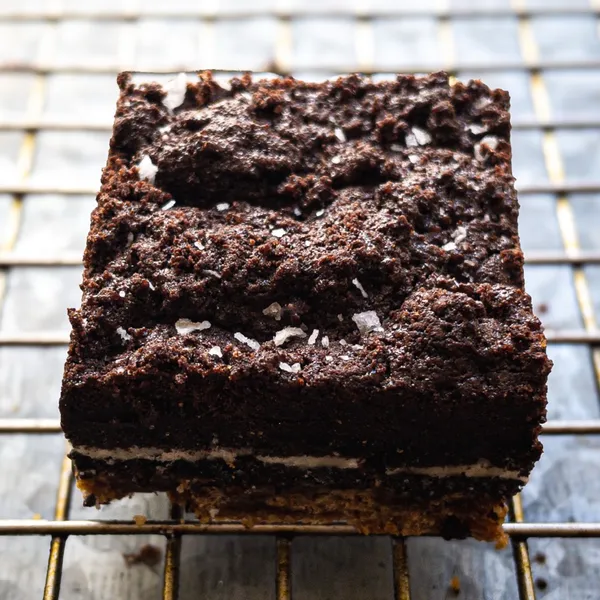 Triple-Layer Brownies close up view