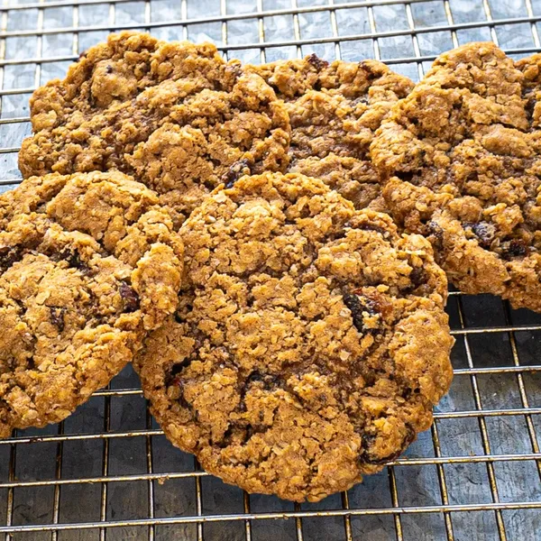 Stack of Oatmeal Raisin Cookies