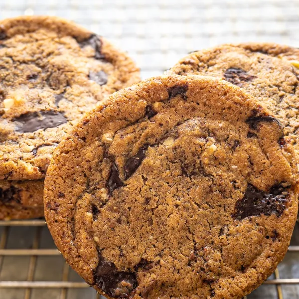 Stack of Triple Chocolate Chunk Cookies